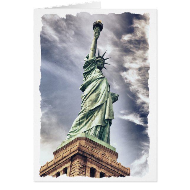 Cartão de saudação personalizado da Estátua da Lib (Frente)