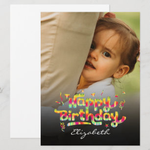 Cartão de Saudação Personalizado de Foto de Aniver