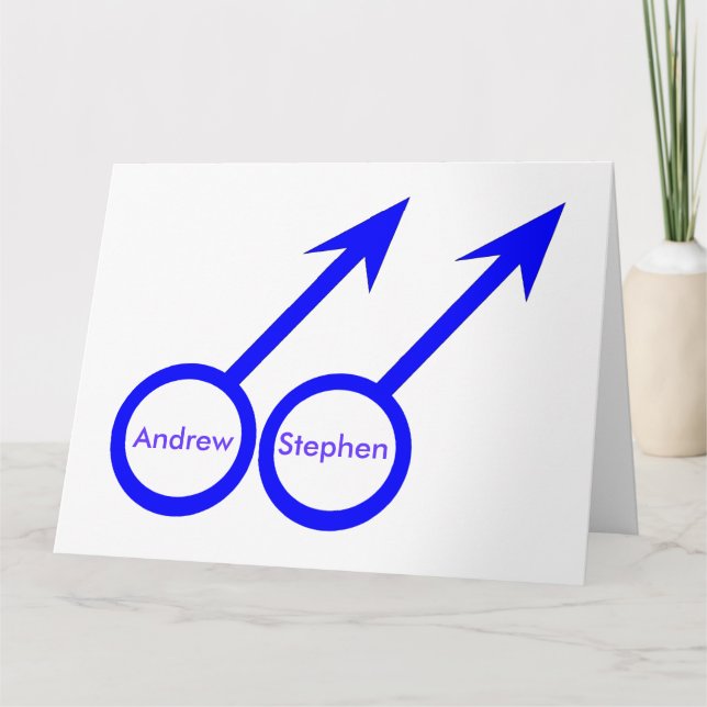 Cartão de Saudação Personalizado de gay Lovers (Frente)