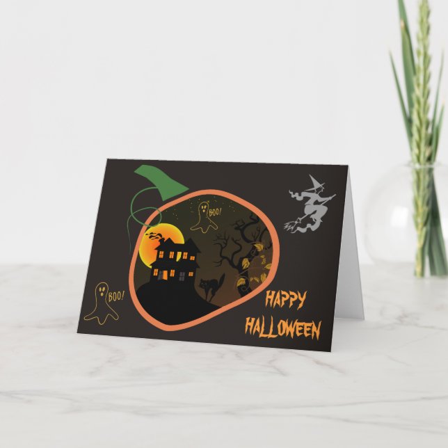 Cartão de Saudação Personalizado de Halloween (Frente)