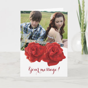 Cartão de saudação personalizado do Rosa vermelha 