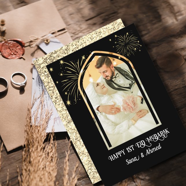 Cartão de Saudação Personalizado Eid Mubarak Foto  (Criador carregado)