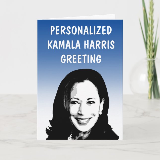 Cartão de Saudação Personalizado Kamala Harris (Frente)