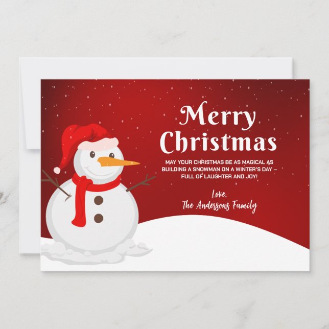 Cartão De Saudação Personalizado Para O Natal (Frente)