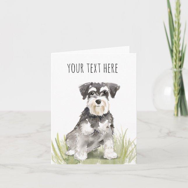 Cartão de Saudação Personalizado Schnauzer (Frente)