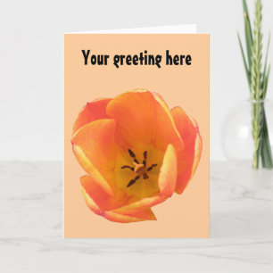 Cartão de Saudação Personalizável de Tulip Laranja