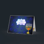 Cartão de saudação PERSONALIZÁVEL Feriado HANUKKAH<br><div class="desc">Cartão de Cartões de natal HANNUKAH FELIZ com Estrelas de David, Menorah e Hebraica Letters - Inegável estilo clássico, este Cartão Hanukkah único é perfeito para trazer sorriso nos rostos de seus amigos e familiares durante a temporada de Férias !!! Este é um belo cartão de saudação Hanukkah que tem...</div>