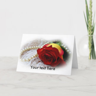 cartão de saudação personalizável pérolas & rosa