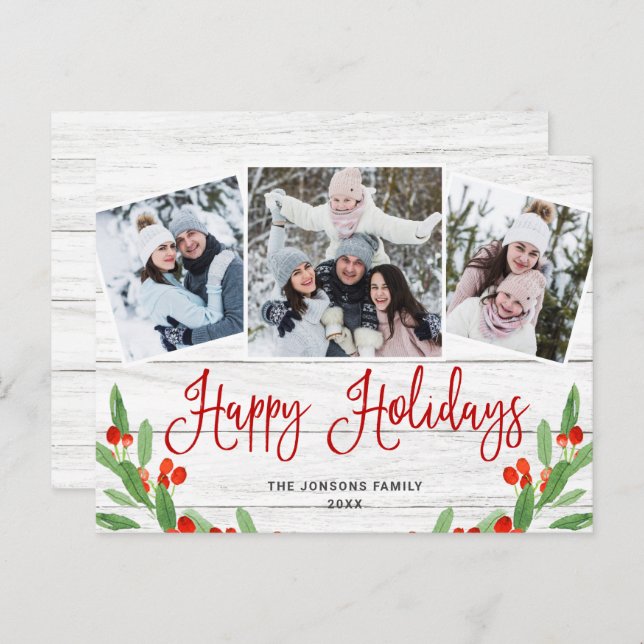 Cartão de saudação PHOTO de Natal Russo 3 (Frente/Verso)