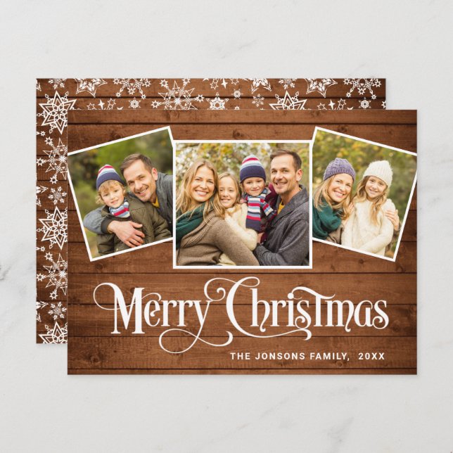 Cartão de saudação PHOTO de Natal Russo 3 (Frente/Verso)