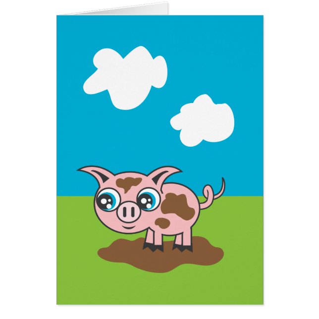 Cartão de Saudação Piglet Reproduzido (Frente)