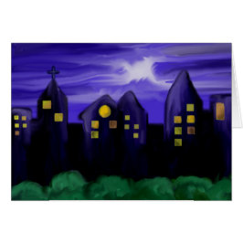 Cartão de saudação pintado para o céu noturno