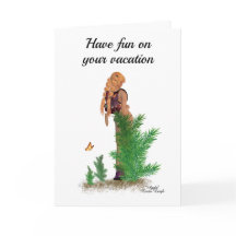 Cartão de Saudação Pinup Girl do Hiker Redhead