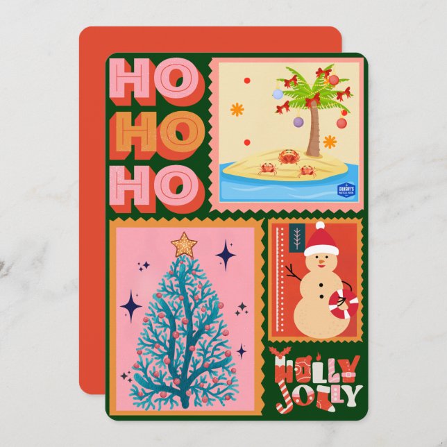 Cartão de Saudação Plana de Natal Haven (Frente/Verso)