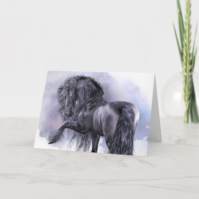 Cartão de Saudação Preto Pearl (Frente)