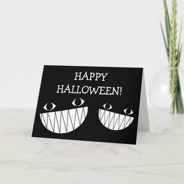 Cartão de Saudação Preto, Sorridente, Folheado de  (Frente)