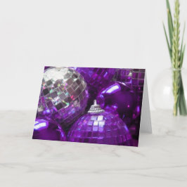 Cartão de saudação Purple Baubles