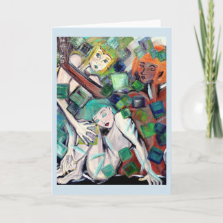 Cartão de Saudação "Quadrados Dourados"