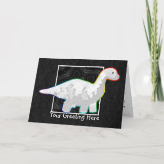 Cartão de Saudação Rainbow White Dino