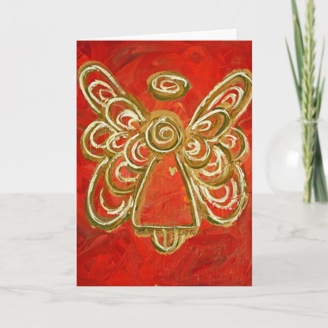 Cartão de saudação Red Angel ou Notecards (Frente)