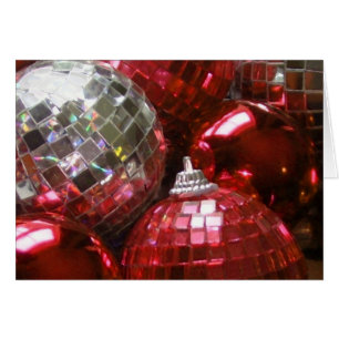 Cartão de saudação Red Baubles
