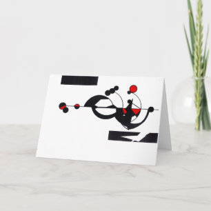 Cartão de saudação "Red Geo Design"