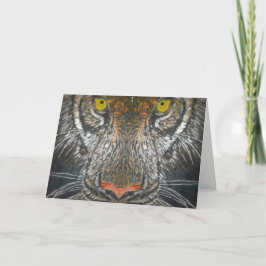 Cartão de Saudação - Retrato de Gato Selvagem