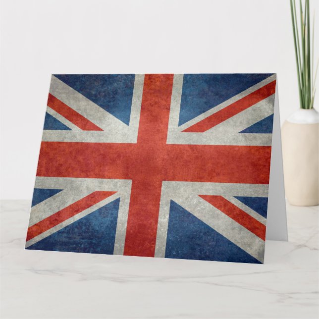Cartão de saudação retrô britânico de bandeira do  (Frente)