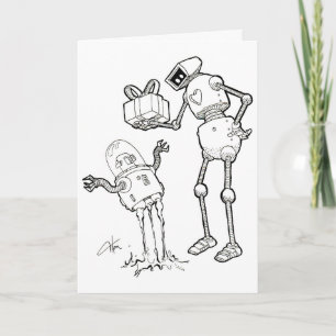 Cartão de Saudação Robô - de um nerd para outr