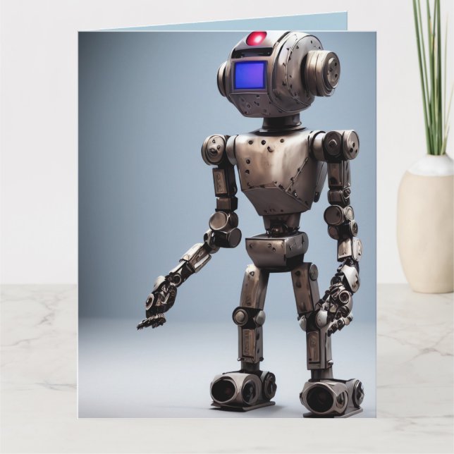 Cartão de Saudação ROBOT BIRTHDAY (Frente)