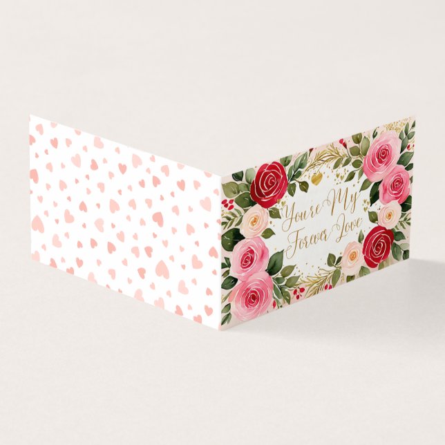 Cartão de Saudação Romântico de Dia de os namorado (Exterior)