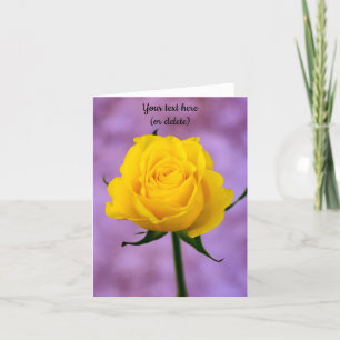 Cartão de Saudação Rosa Amarelo solteiro