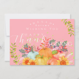 Cartão de Saudação Rosa de Ação de Graças de Outon