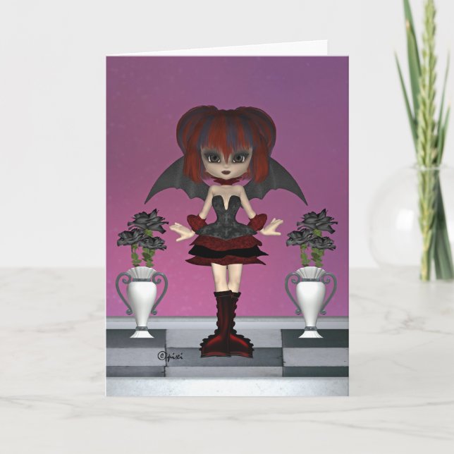 Cartão de saudação "Rosa preto" (Frente)