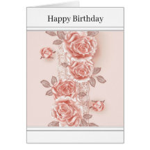 Cartão de Saudação Rosa Rosa Rosa bonito e Colar