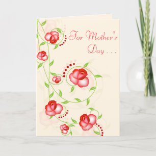 Cartão de saudação - Rosas de madeira vermelha