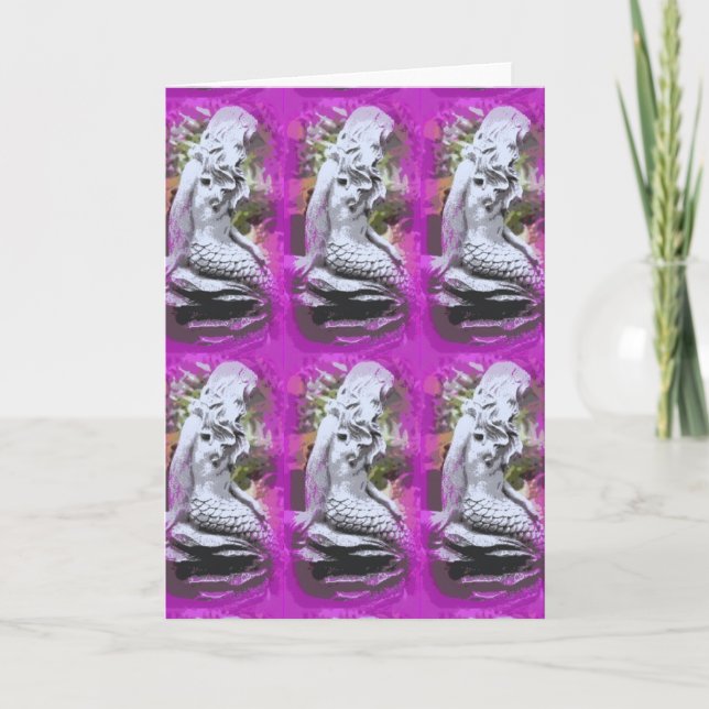 cartão de saudação roxo das sereias (Frente)