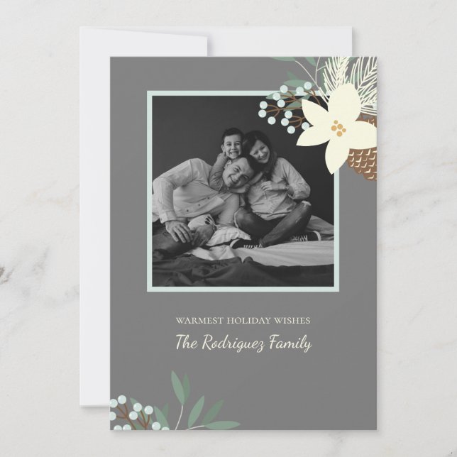 Cartão de Saudação Russo de Folhagem de Inverno Fl (Frente)