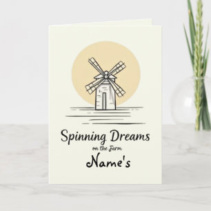 Cartão de Saudação Russo Farmhouse Windmill