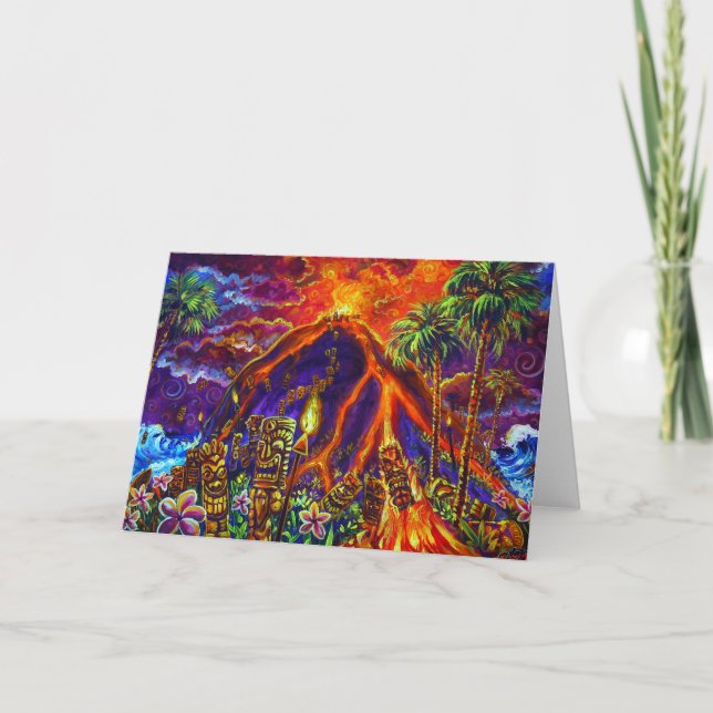 Cartão de Saudação Sacrifício Tiki (Frente)