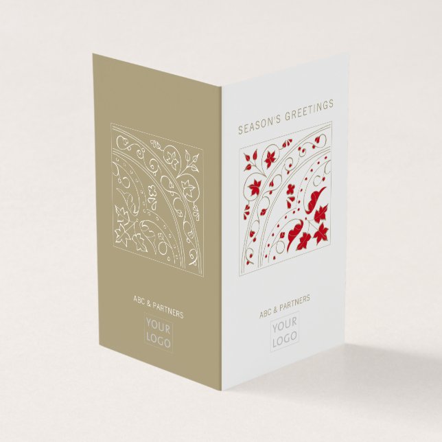 Cartão de saudação sazonal corporativa moderno e e (Exterior)