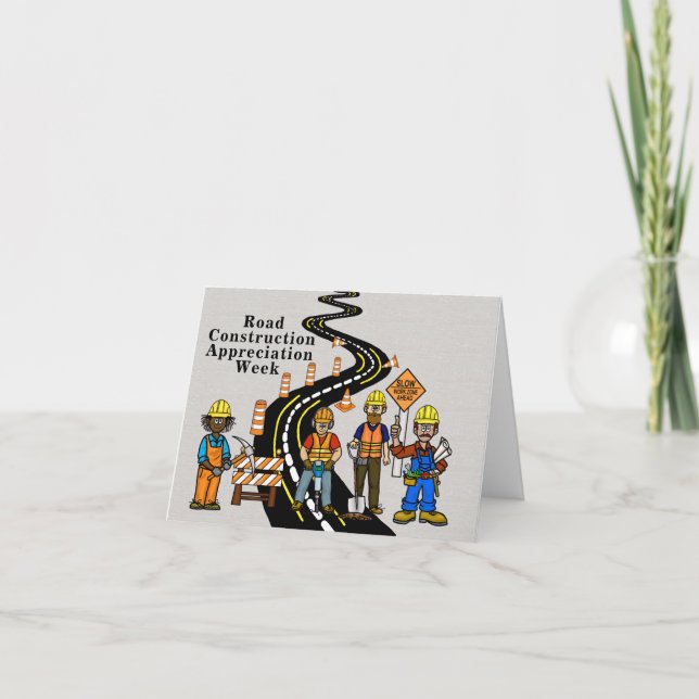 Cartão de Saudação Semana de Apreciação da Constru (Frente)