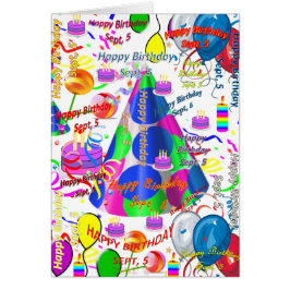 Cartão de Saudação setembro, 5 de Aniversário