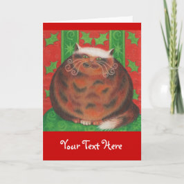 Cartão de saudação 'Seu Texto' para Pud de Natal