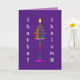 Cartão de saudação Shabbat Shalom Menorah