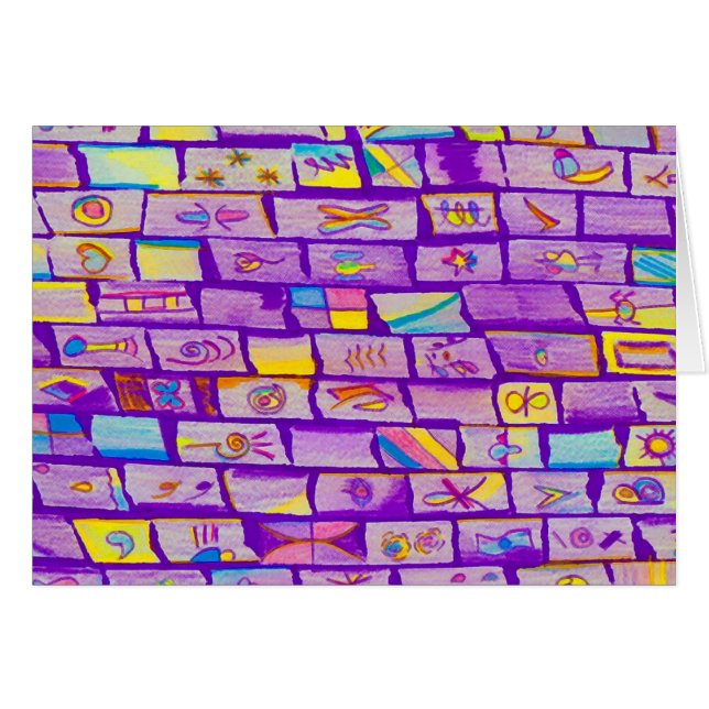 Cartão de Saudação Sharple Purple Bricks (Frente Horizontal)
