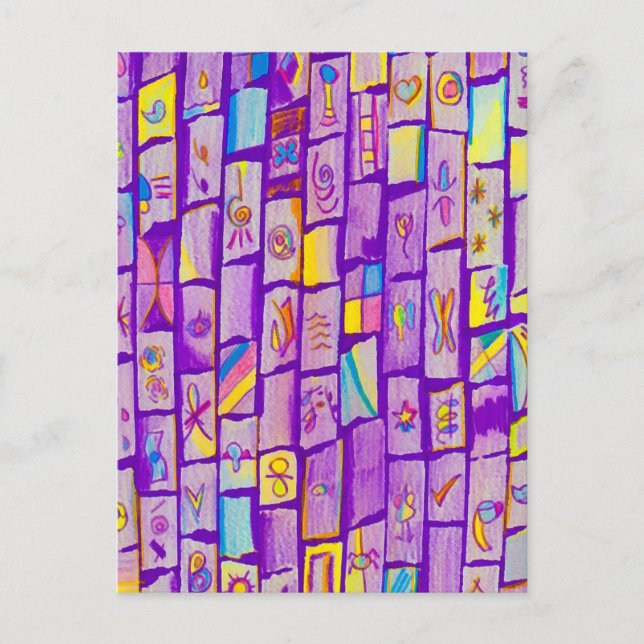 Cartão de Saudação Sharple Purple Bricks (Frente)