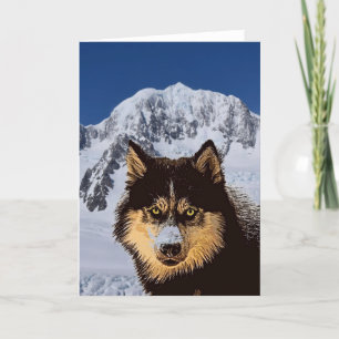 Cartão de Saudação Siberian Husky