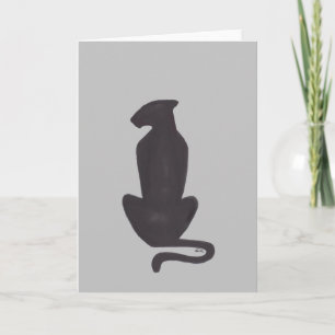 Cartão de saudação silhueta de gato preto cinza