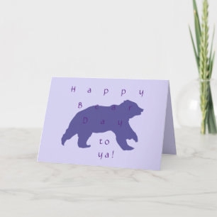 Cartão de Saudação Silhueta de Urso Roxo
